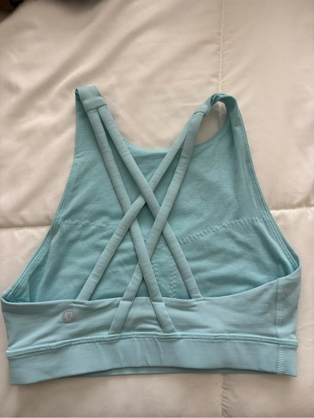 Lululemon Light Blue Sports Bra Size 2 with criss cross back
